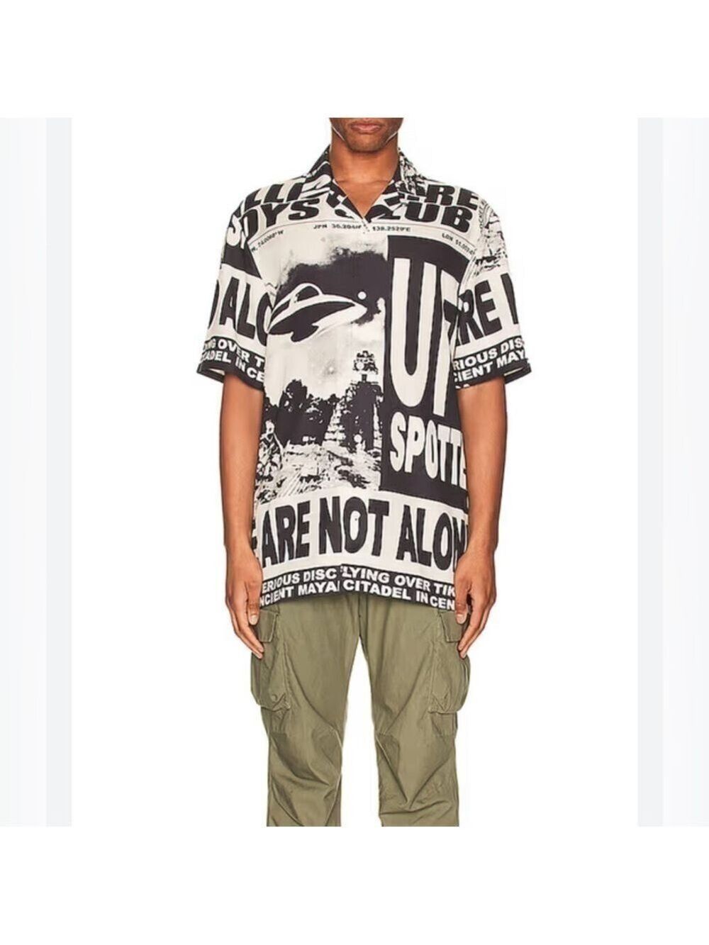 NWT. Billionaire Boys Club UFO Gardenia Button Down Short Sleeve Shirt Size XXL - Picture 3 of 13